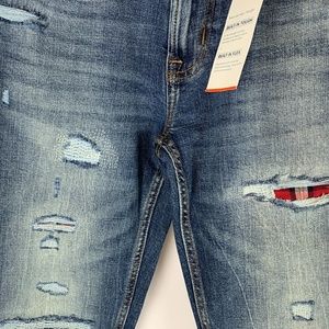 old navy men's slim built in flex distressed jeans